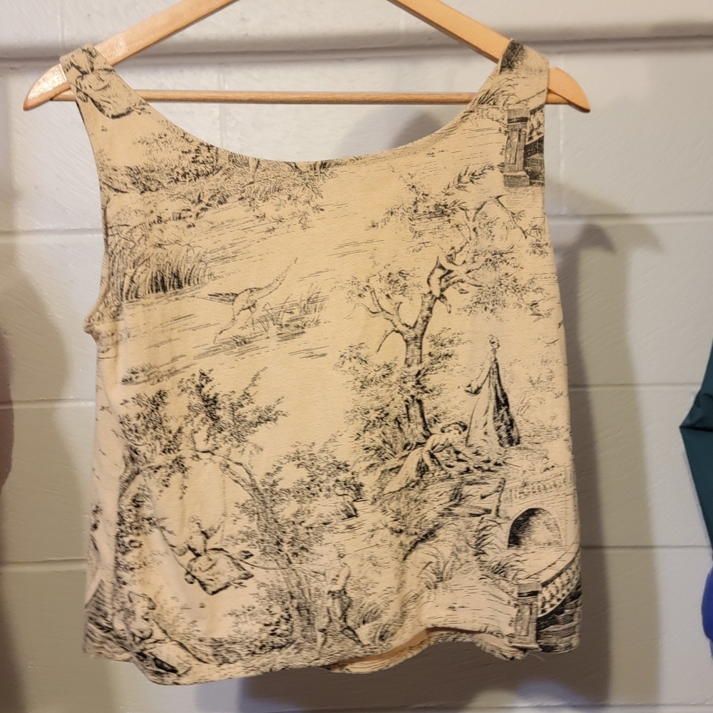 Size S-Vintage Cactus Flower "Coastal Fun" Tank Top - Picture 5 of 6
